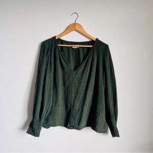 Velvet by Graham & Spencer Rylee Cotton Gauze Blouse in Dillweed